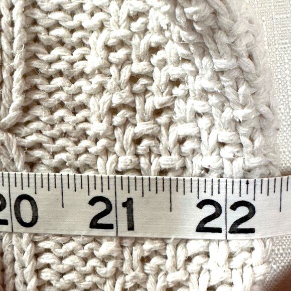 Vintage EDDIE BAUER Cable Knit Sweater Womens L Fisherman Pullover Cotton Chunky - Picture 7 of 8